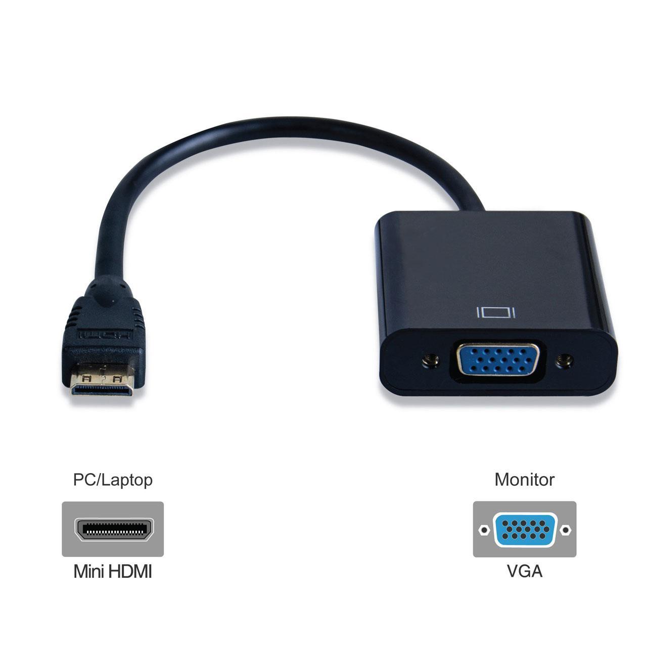 تبدیل Mini HDMI به VGA به همراه خروجی صدا