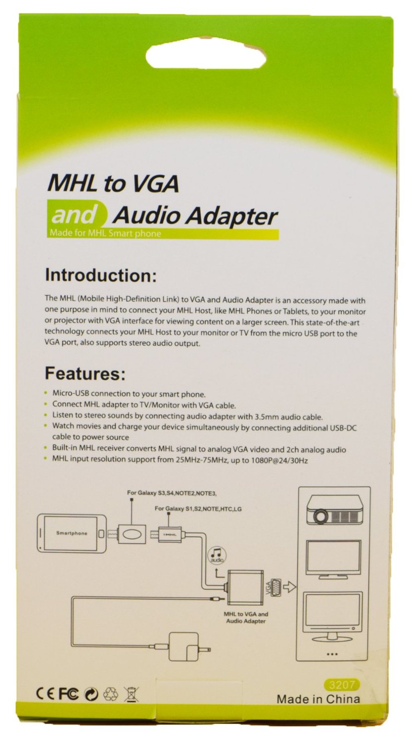 MHL VGA مخصوص همه گوشی های MHL ساپرت