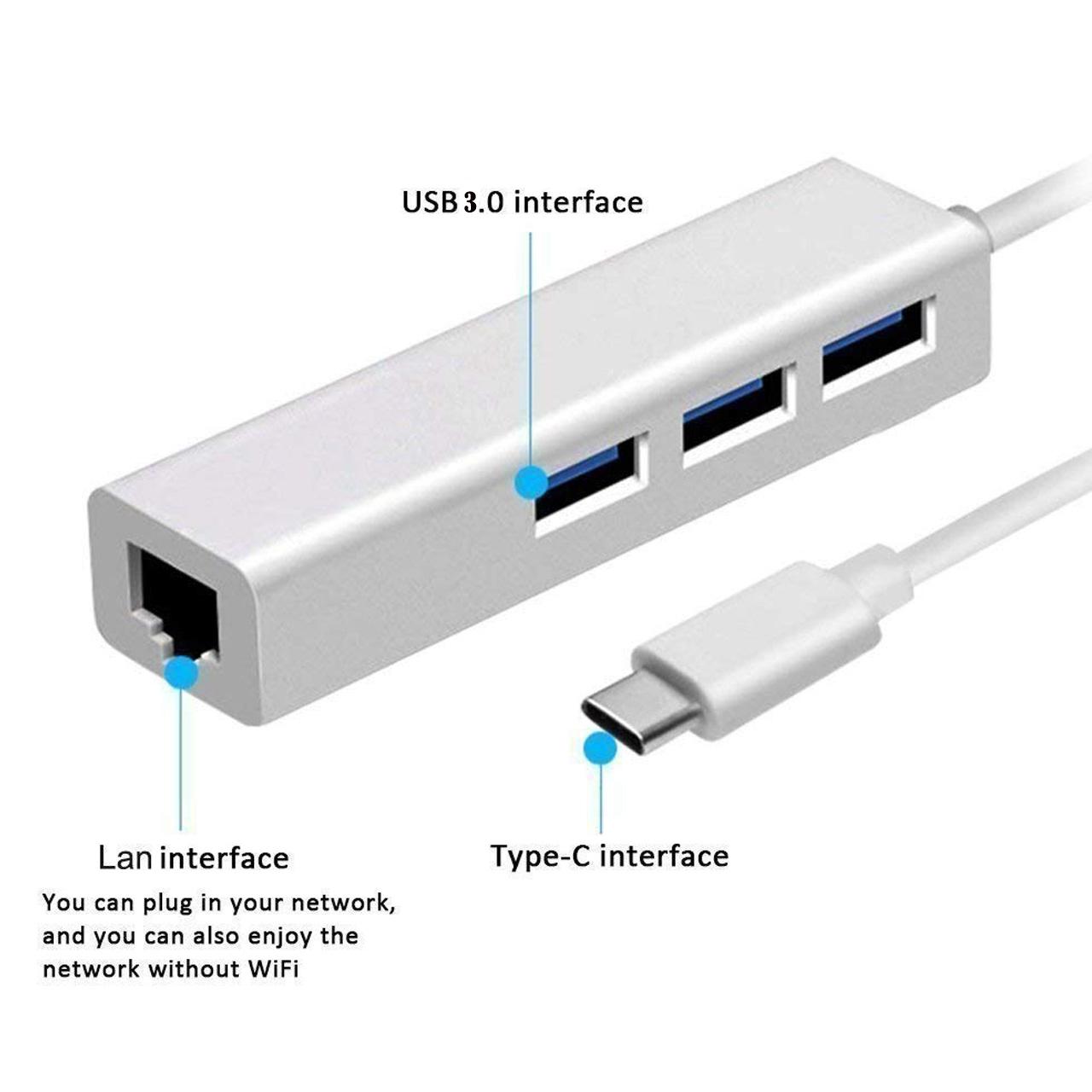 تبدیل USB Type-C به پورت LAN و USB