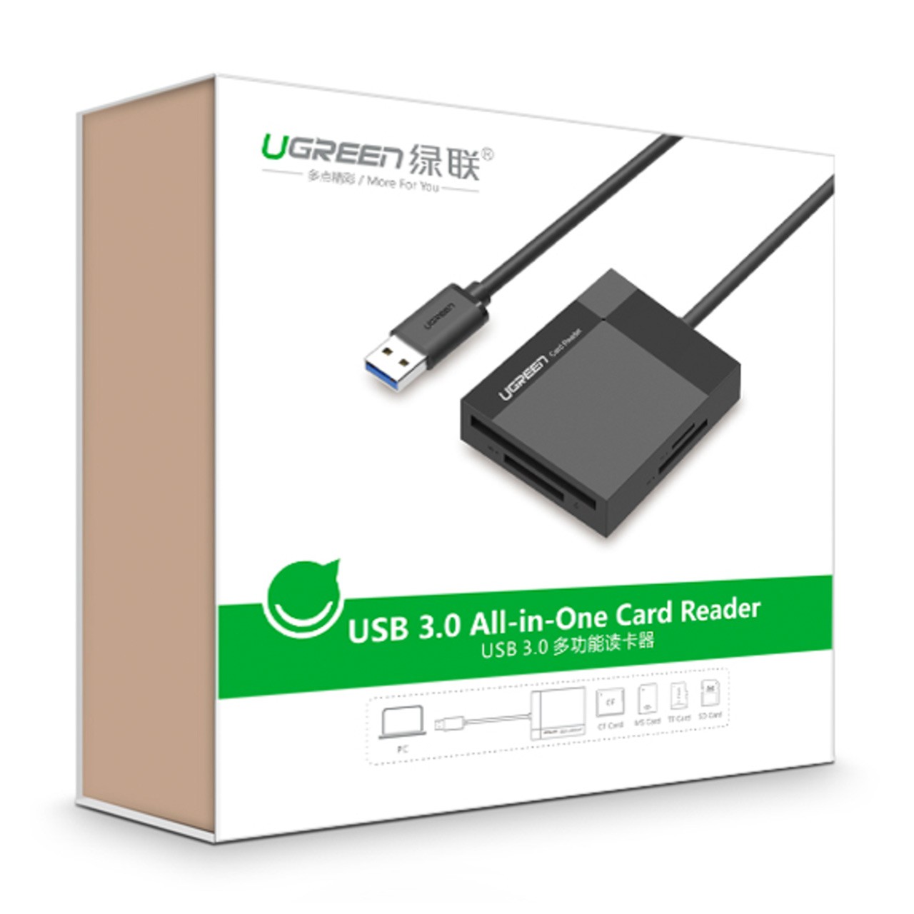 کارت خوان USB 3.0 برند Ugreen مدل 30231 با سرعت 5Gbps