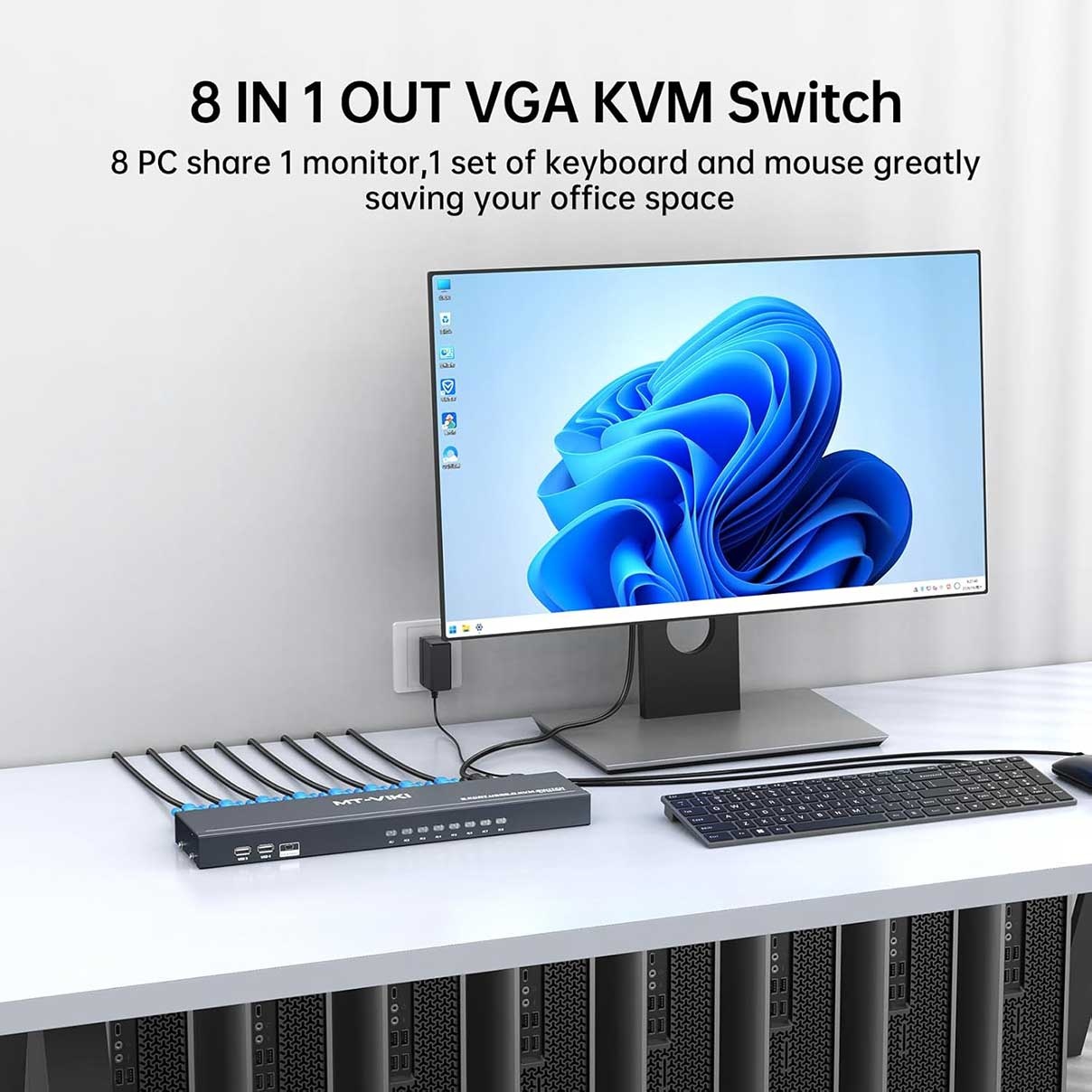 KVM USB سوییچ 8 پورت برند MT-VIKI مدل MT-801UK