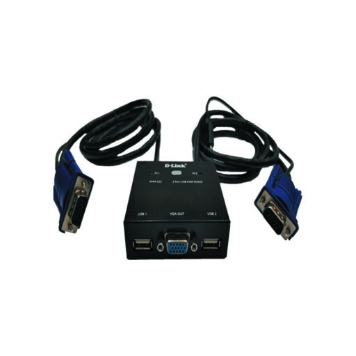 سوییچ 2 پورت USB KVM برند D-Link مدل KVM-222