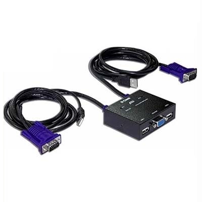 سوییچ 2 پورت USB KVM برند D-Link مدل KVM-222