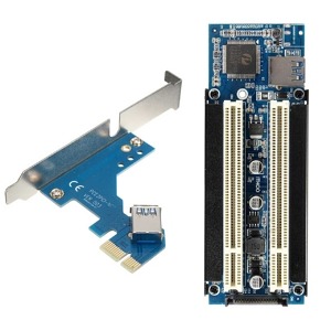 تبدیل PCIe 1X به 2 پورت PCI