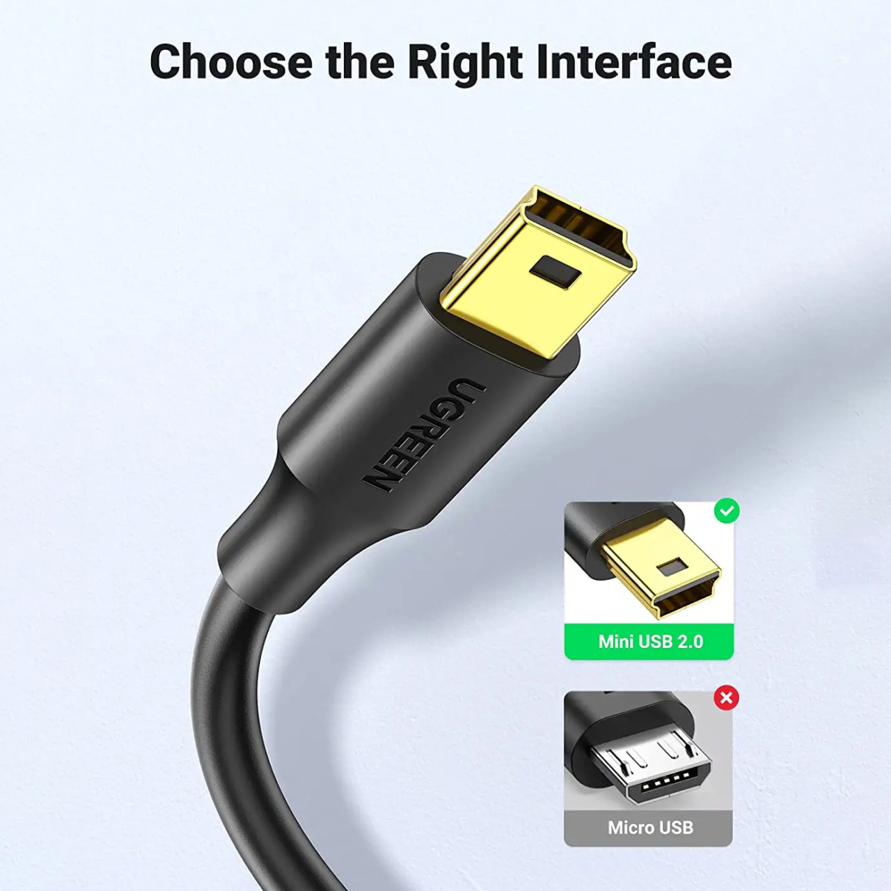 کابل Mini USB 2.0 برند UGREEN