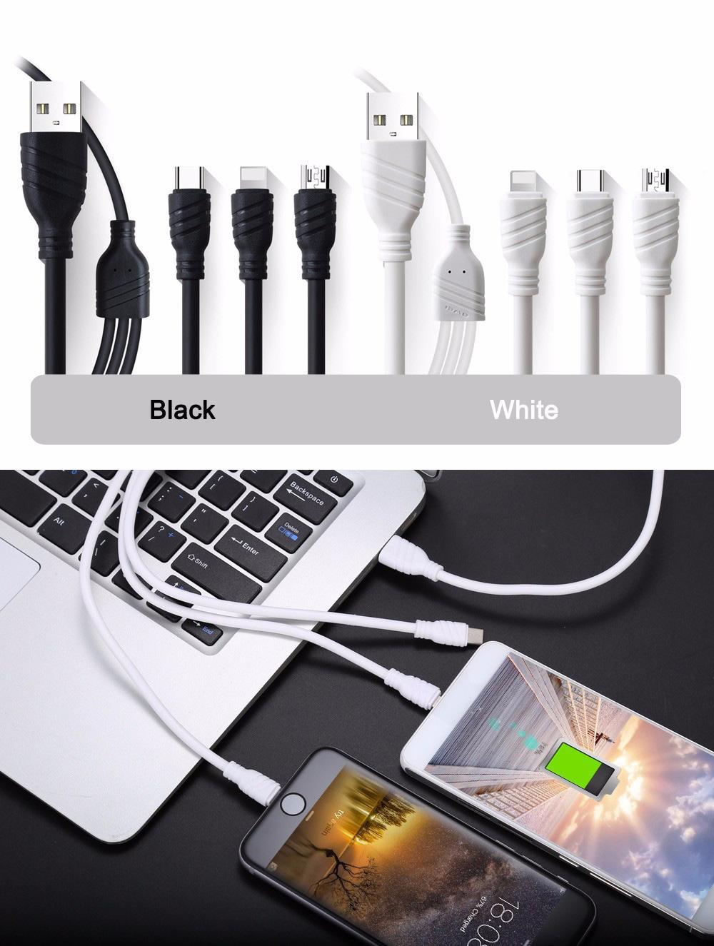 کابل 3 کاره MICRO USB&LIGHTNING& USB 3.0 TYPE-C