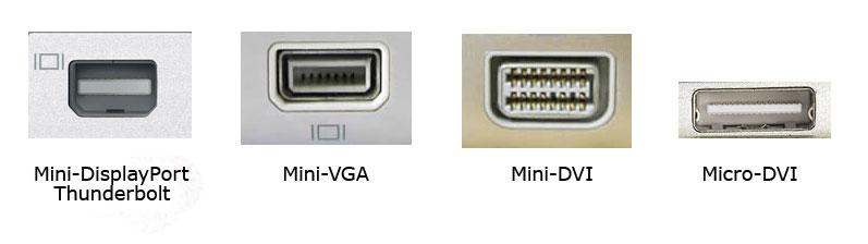 diffrent betwen mini dp mini display port mini-vga mini-dvi micro-dvi