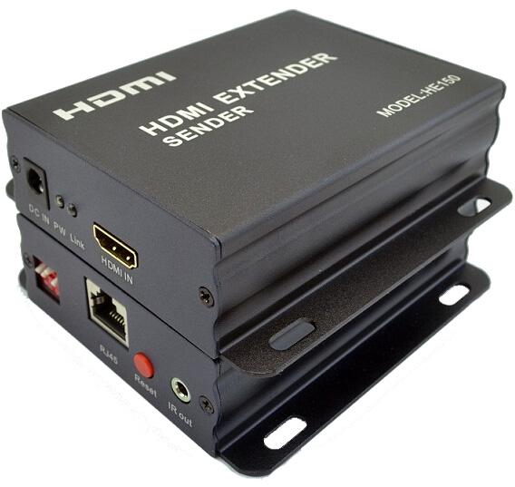 دستگاه افزایش طول HDMI تا 150 متر با یک رشته کابل شبکه مارک EKL به همراه استفاده کنترل از راه دور مدل EKL-HE150
